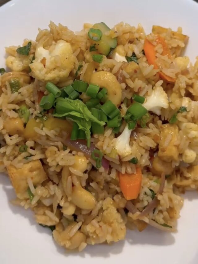 Curried Teriyaki Rice with Veggies and Tofu