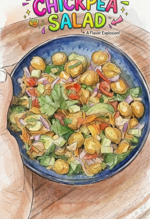 Warm biryani spiced chickpea bowl with air fried chickpeas, avocado, cucumber, and fresh herbs